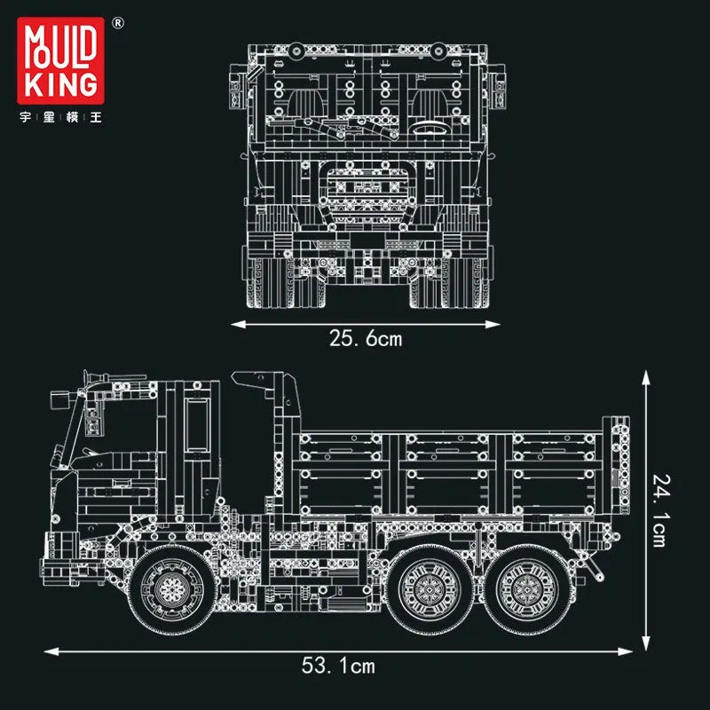 Building Blocks MOC APP RC Tech Three Way Dump Truck Bricks Toys 17012 - 11