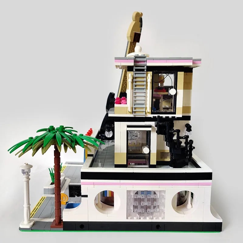 Building Blocks MOC City Creator Expert Guitar Car Wash Shop Bricks Toy Construction Set Toys - 16