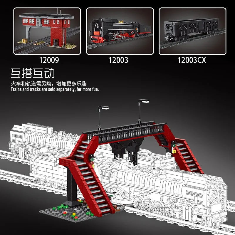 Building Blocks MOC City Railroad Crossing Train Railway Bricks Toy 12008 - 5