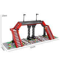 Thumbnail for Building Blocks MOC City Railroad Crossing Train Railway Bricks Toy 12008 - 11