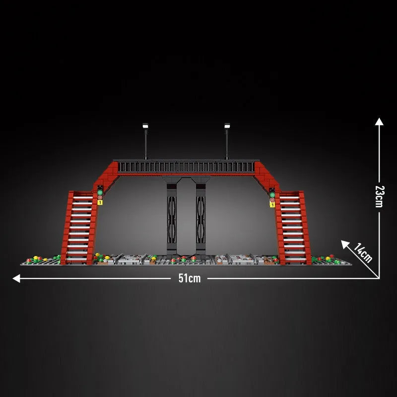 Building Blocks MOC City Railroad Crossing Train Railway Bricks Toy 12008 - 6