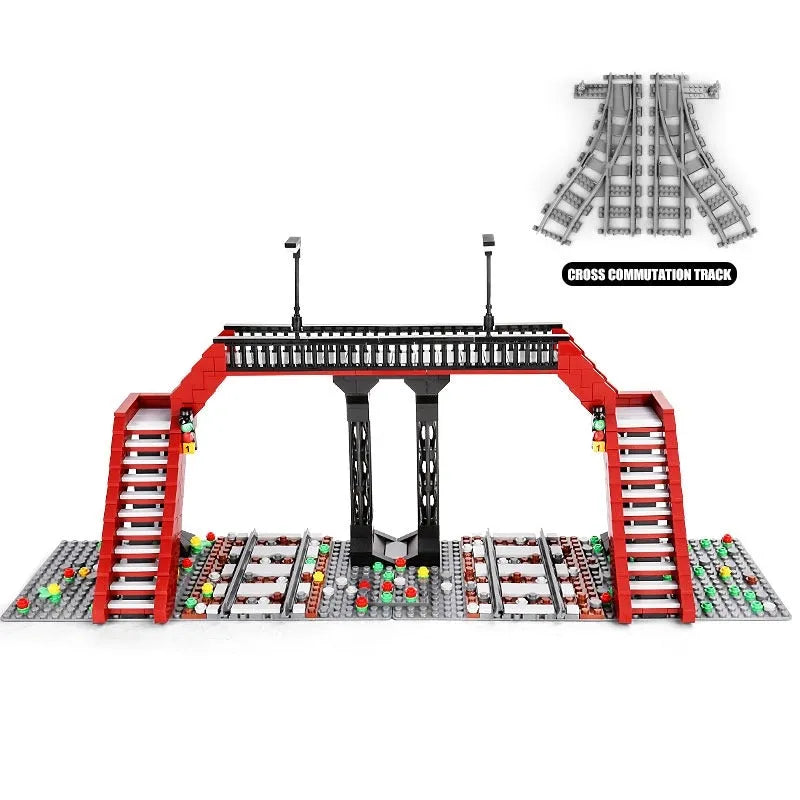 Building Blocks MOC City Railroad Crossing Train Railway Bricks Toy 12008 - 9