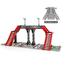 Thumbnail for Building Blocks MOC City Railroad Crossing Train Railway Bricks Toy 12008 - 7