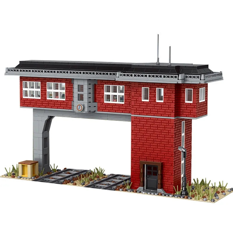 Building Blocks MOC City Train Signal Station Railway Bricks Toy 12009 - 1