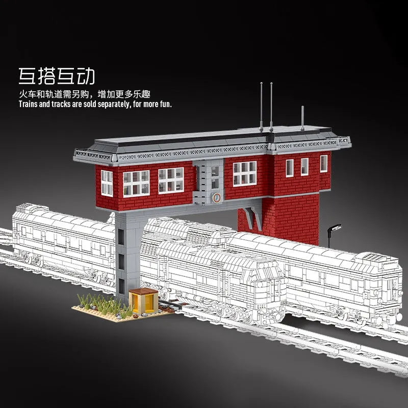 Building Blocks MOC City Train Signal Station Railway Bricks Toy 12009 - 3