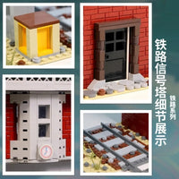 Thumbnail for Building Blocks MOC City Train Signal Station Railway Bricks Toy 12009 - 11
