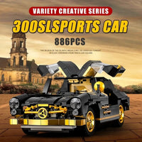 Thumbnail for Building Blocks MOC Classic Mercedes Benz 300SL Gullwing Sports Car Bricks Toy - 9