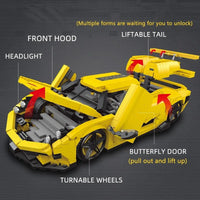 Thumbnail for Building Blocks MOC Classic Sports Racing Car Koenigsegg Regera Bricks Toy - 5