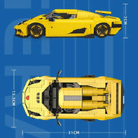 Thumbnail for Building Blocks MOC Classic Sports Racing Car Koenigsegg Regera Bricks Toy - 6