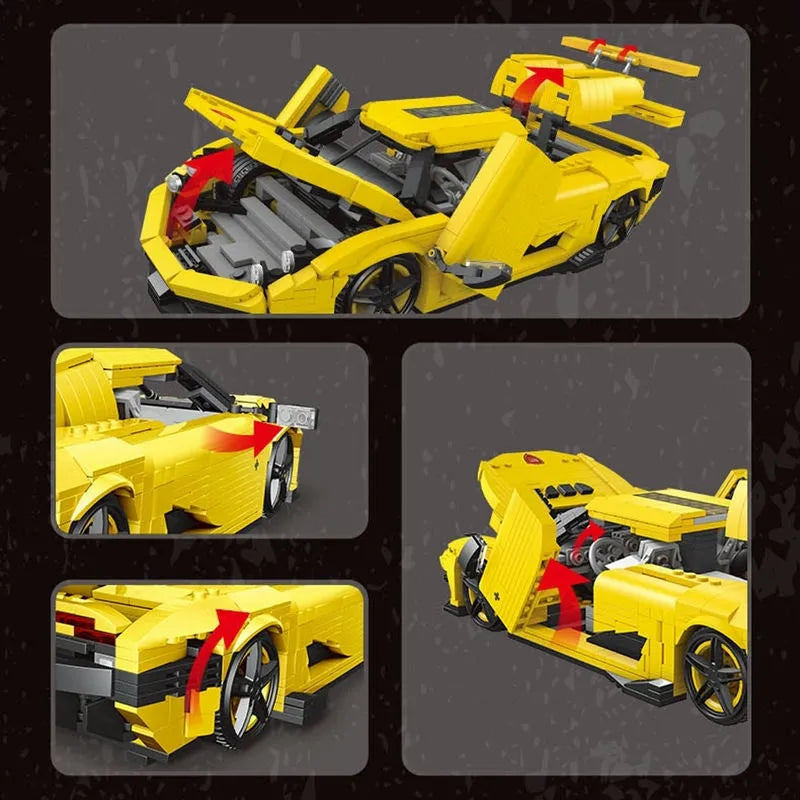 Building Blocks MOC Classic Sports Racing Car Koenigsegg Regera Bricks Toy Construction Set Toys - 8