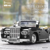 Thumbnail for Building Blocks MOC Classic Vintage Car RR Sliver Cloud Retro Bricks Toy 10006 - 5