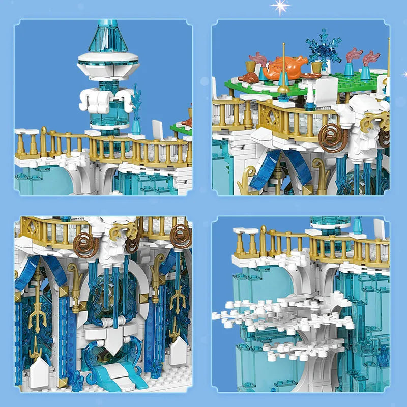 Blockland Princess Princess Girl Ice Ballroom Bricks Creative Building Toy