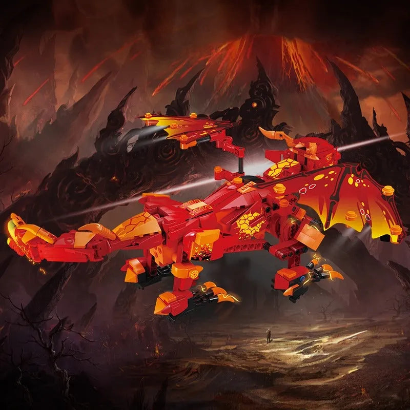Building Blocks MOC Creative Flaming Battle Dragon Robot APP RC Bricks Toy 13148 Construction Set Toys - 4