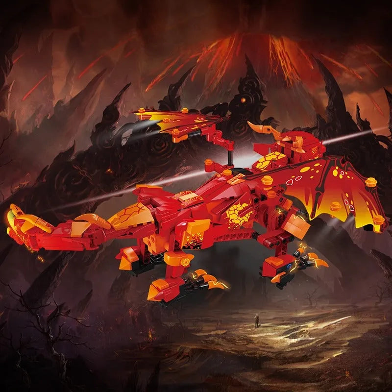 Building Blocks MOC Creative Flaming Battle Dragon Robot APP RC Bricks Toy 13148 - 4