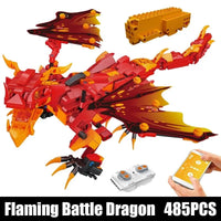 Thumbnail for Building Blocks MOC Creative Flaming Battle Dragon Robot APP RC Bricks Toy 13148 - 1