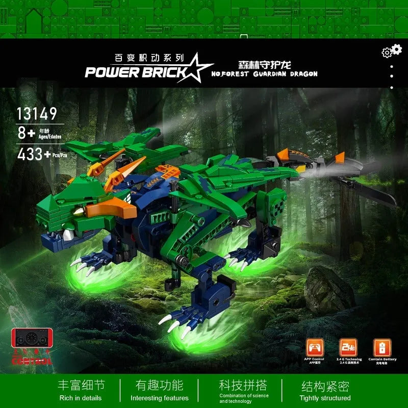 Building Blocks MOC Creative Forest Guard Dragon Robot RC Bricks Toy 13149 Construction Set Toys - 2