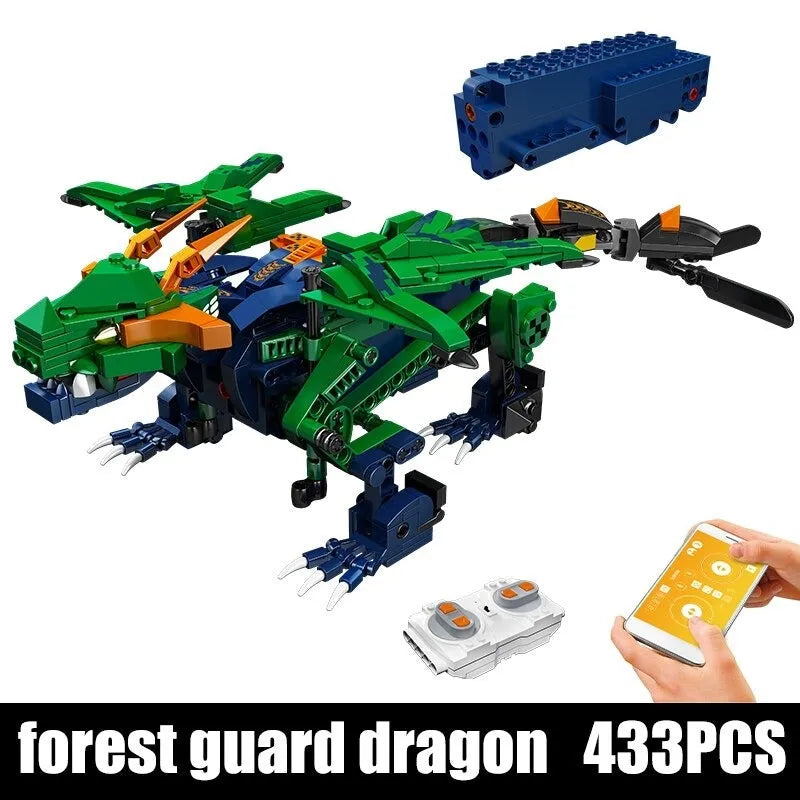 Building Blocks MOC Creative Forest Guard Dragon Robot RC Bricks Toy 13149 - 1
