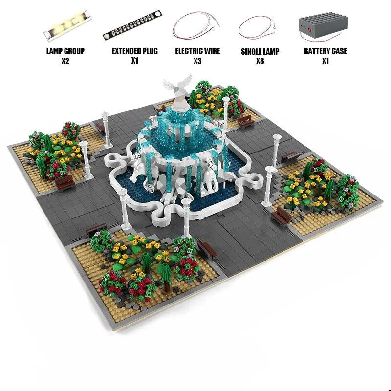 Building Blocks MOC Creator Expert Angel Square Park Bricks Toy 16003 - 1