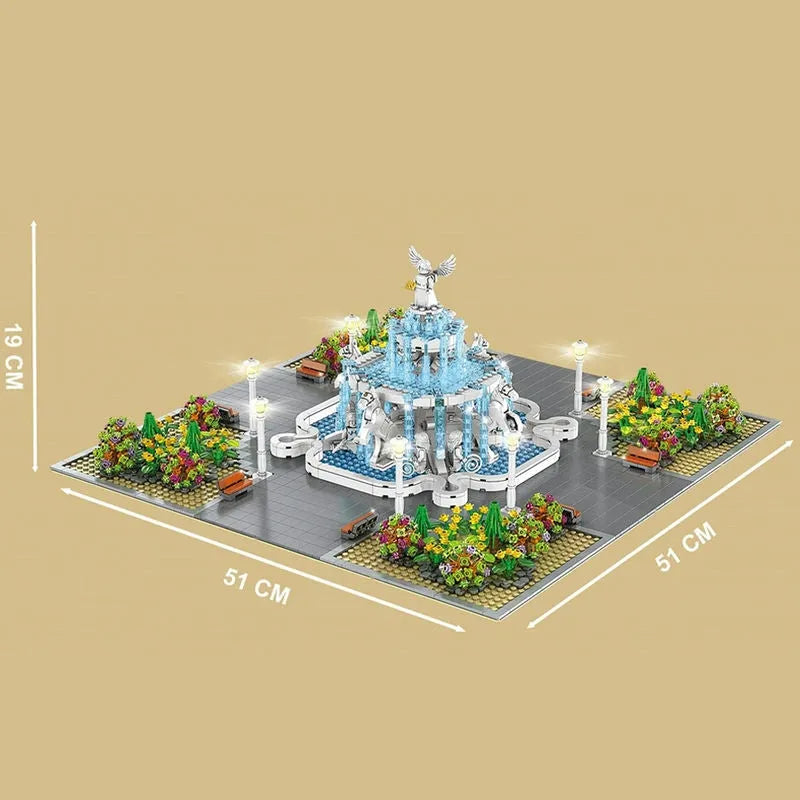 Building Blocks MOC Creator Expert Angel Square Park Bricks Toy 16003 - 5