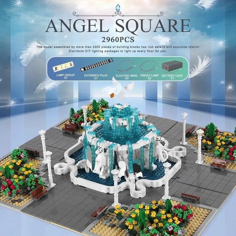 Building Blocks MOC Creator Expert Angel Square Park Bricks Toy 16003 - 2