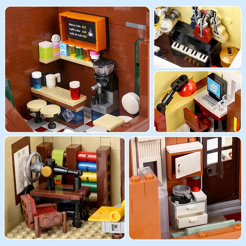 Building Blocks MOC Creator Expert Coffee House Shop Bricks Toys 16008 Construction Set Toys - 7