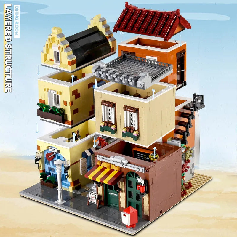 Building Blocks MOC Creator Expert Coffee House Shop Bricks Toys 16008 - 6