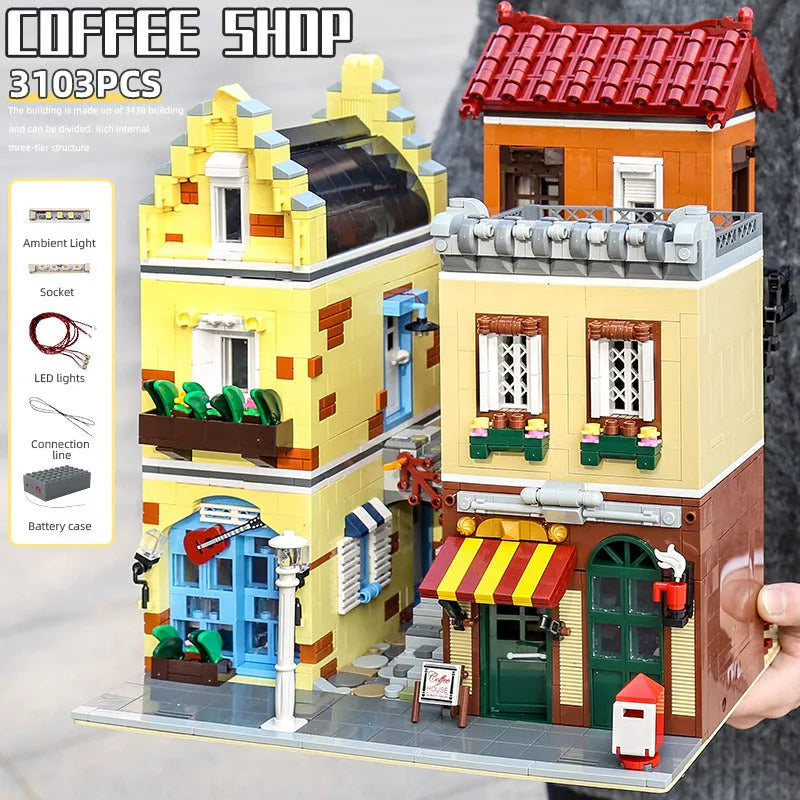 Building Blocks MOC Creator Expert Coffee House Shop Bricks Toys 16008 - 4