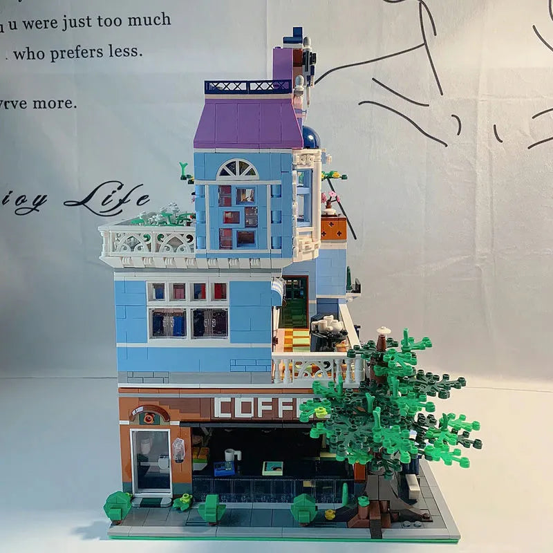 Building Blocks MOC Creator Expert Coffee Shop House Bricks Toys 16004 - 14