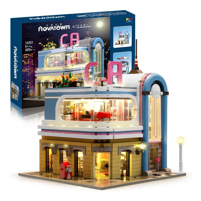 Building Blocks MOC Creator Expert Downtown Diners California Bricks Toys - 2