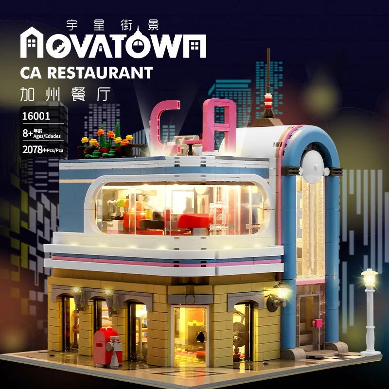 Building Blocks MOC Creator Expert Downtown Diners California Bricks Toys - 3