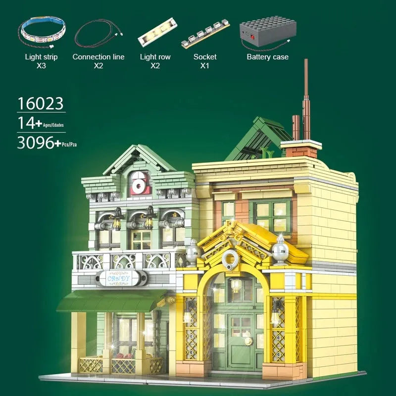 Building Blocks MOC Creator Expert French Restaurant LED Bricks Toys 16023 Construction Set Toys - 2
