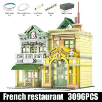 Thumbnail for Building Blocks MOC Creator Expert French Restaurant LED Bricks Toys 16023 Construction Set Toys - 3