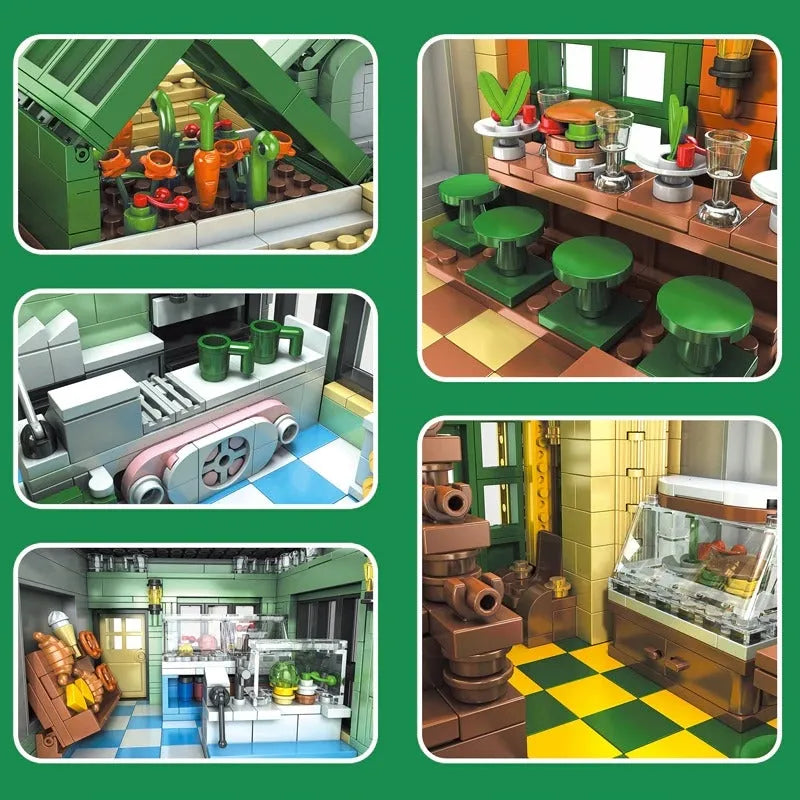 Building Blocks MOC Creator Expert French Restaurant LED Bricks Toys 16023 Construction Set Toys - 6