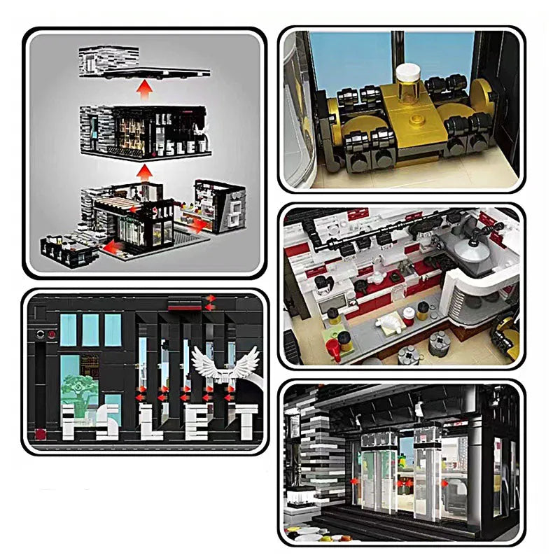 Building Blocks MOC Creator Expert ISLET PUB Restaurant Bricks Toy 16042 Construction Set Toys - 7