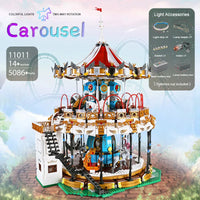 Thumbnail for Building Blocks MOC Creator Expert Motorized RC APP Carousel Bricks Toy 11011 - 4