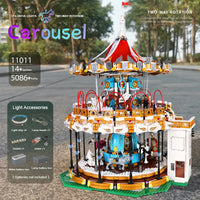Thumbnail for Building Blocks MOC Creator Expert Motorized RC APP Carousel Bricks Toy 11011 - 5