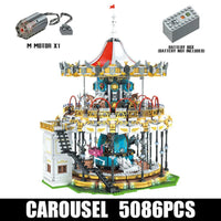 Thumbnail for Building Blocks MOC Creator Expert Motorized RC APP Carousel Bricks Toy 11011 - 1