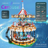 Thumbnail for Building Blocks MOC Creator Expert Motorized RC APP Carousel Bricks Toy 11011 - 8
