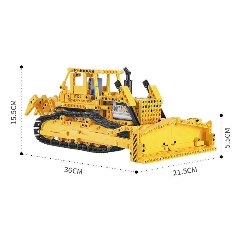 Building Blocks MOC Expert APP RC Caterpillar D8K Bulldozer Bricks Toys - 11