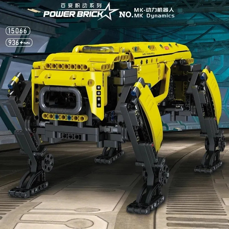 Building Blocks MOC Expert APP RC Yellow Dog Robots STEM Bricks Kids Toys - 6