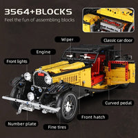 Thumbnail for Building Blocks MOC Expert RC APP Vintage T50 Car Bricks Toys 13080D - 15