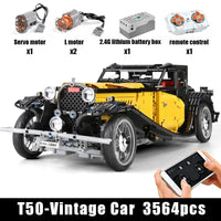 Thumbnail for Building Blocks MOC Expert RC APP Vintage T50 Car Bricks Toys 13080D - 1
