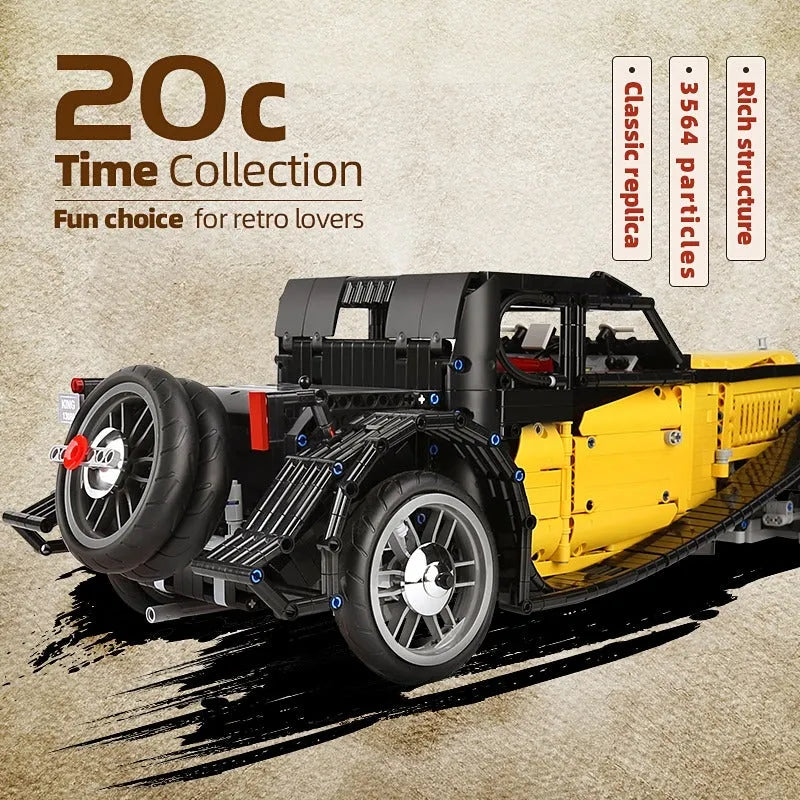 Building Blocks MOC Expert RC APP Vintage T50 Car Bricks Toys 13080D - 14