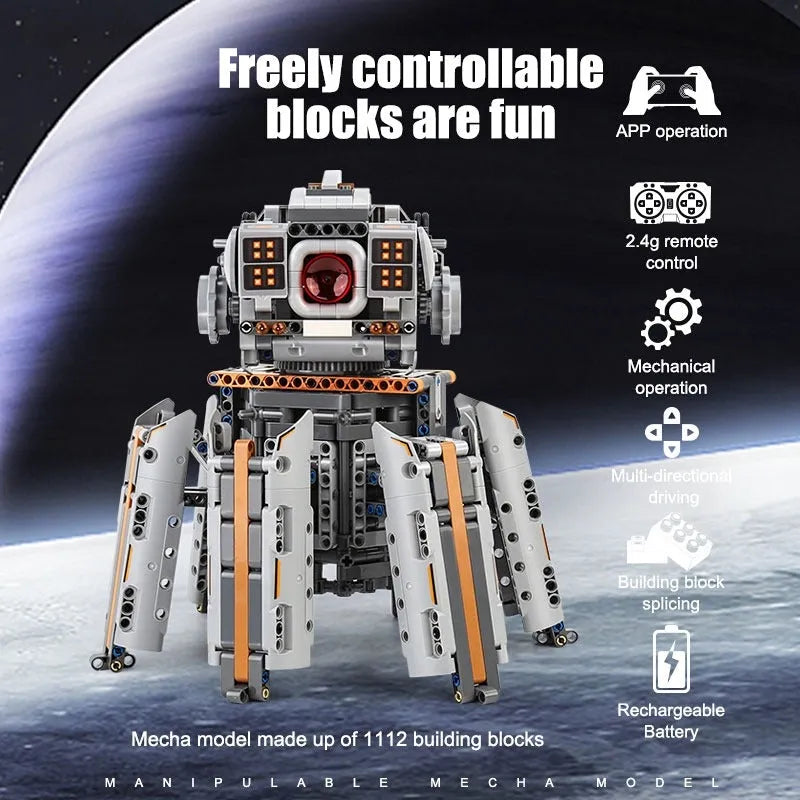Building Blocks MOC Expert RC Robots APP Uranus STEM Bricks Kids Toy - 3