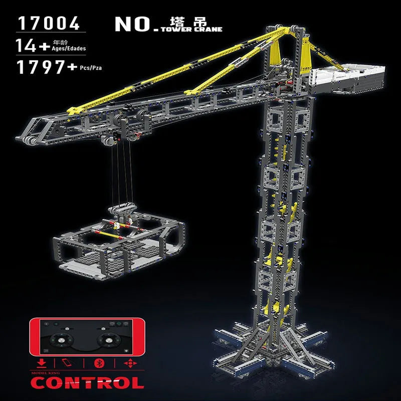 MOC Expert Tech RC APP Tower Crane Bricks Toy 17004
