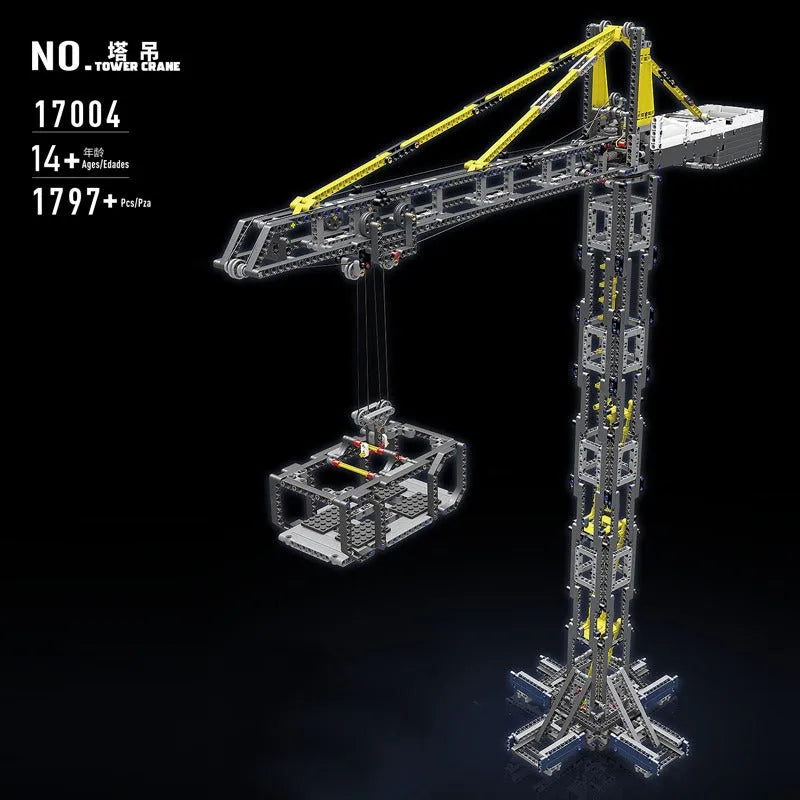 Building Blocks MOC Expert Tech Motorized RC APP Tower Crane Bricks Toy 17004 - 11