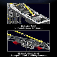 Thumbnail for Building Blocks MOC Expert Tech Motorized RC APP Tower Crane Bricks Toy 17004 - 4
