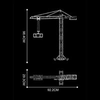 Thumbnail for Building Blocks MOC Expert Tech Motorized RC APP Tower Crane Bricks Toy 17004 - 6