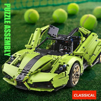 Thumbnail for Building Blocks MOC Ferrari Enzo Super Racing Sports Car Bricks Toy 13074 - 12