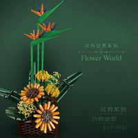 Thumbnail for Building Blocks MOC Flower Bouquet Potted Birds Of Paradise Plant Bricks Toys - 4